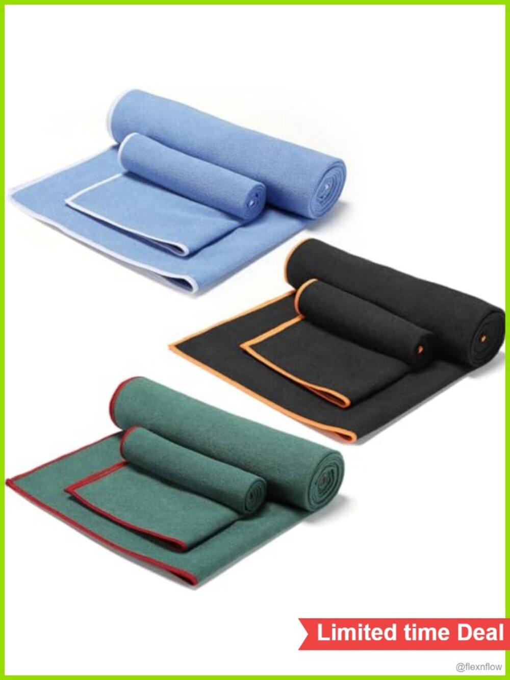 6 Pack Hot Yoga Mat Towels Microfiber Non Slip 360 GSM Quick Dry Pilates Gym